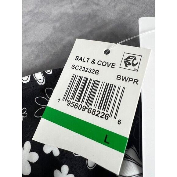 Salt + Cove Floral Print Bikini Bottoms Juniors Large Black/White Pull On - Picture 3 of 7